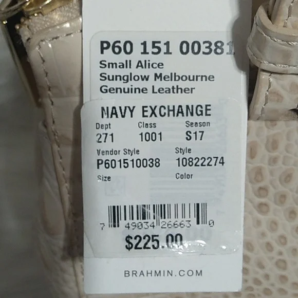 SOLD!! NWT Alice Sunglow Melbourne Genuine Leather Brahmin Bag W Dust Bag - Picture 6 of 16